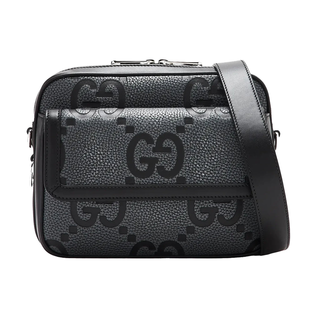 Gucci Jumbo GG Front Pocket Crossbody Bag Grey