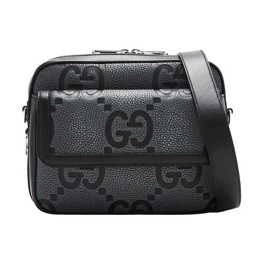 Gucci Jumbo GG Front Pocket Crossbody Bag Grey