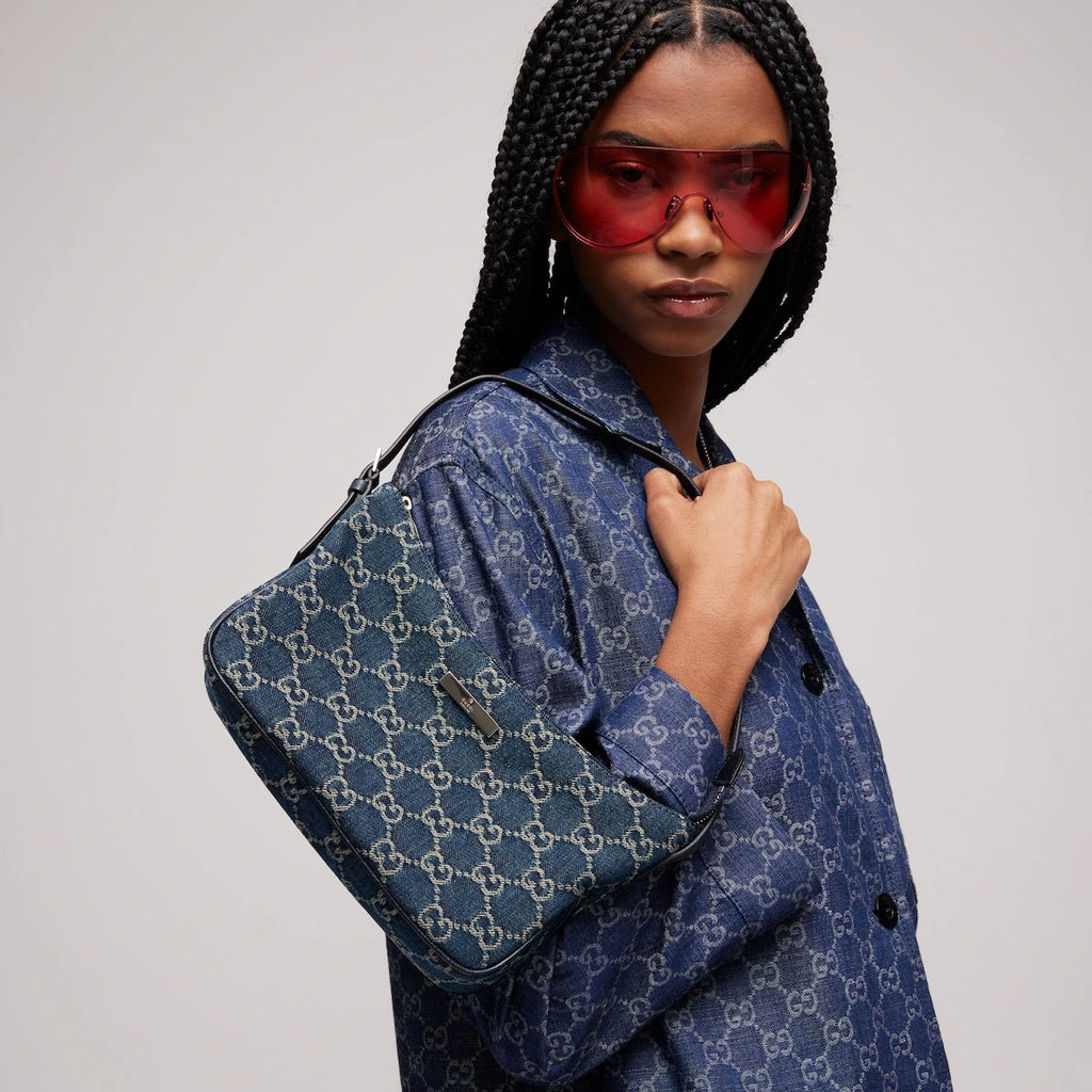 Gucci Lady Lunetta Small Shoulder Bag Blue