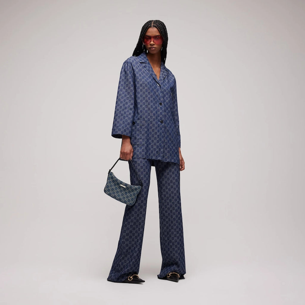 Gucci Lady Lunetta Small Shoulder Bag Blue