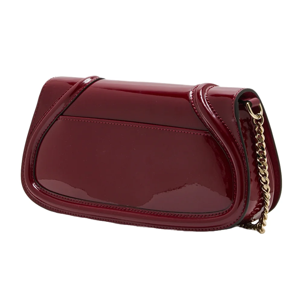 Gucci Blondie Patent Leather Shoulder Bag Burgundy Large
