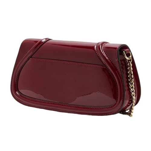 Gucci Blondie Patent Leather Shoulder Bag Burgundy Large