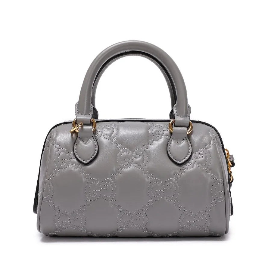 Gucci Grey Stitched Leather Matelassè Mini Bag