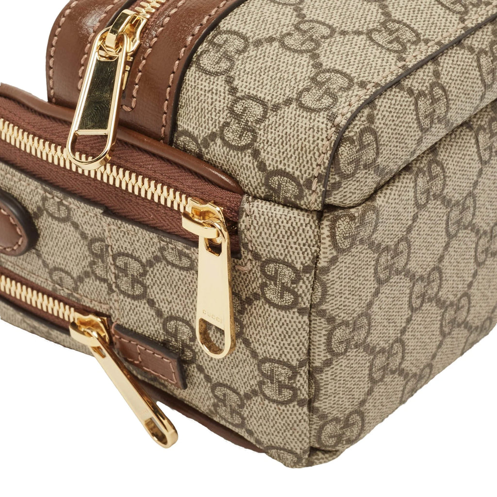 Gucci Beige Supreme Canvas Multi-Function Interlocking Shoulder Bag
