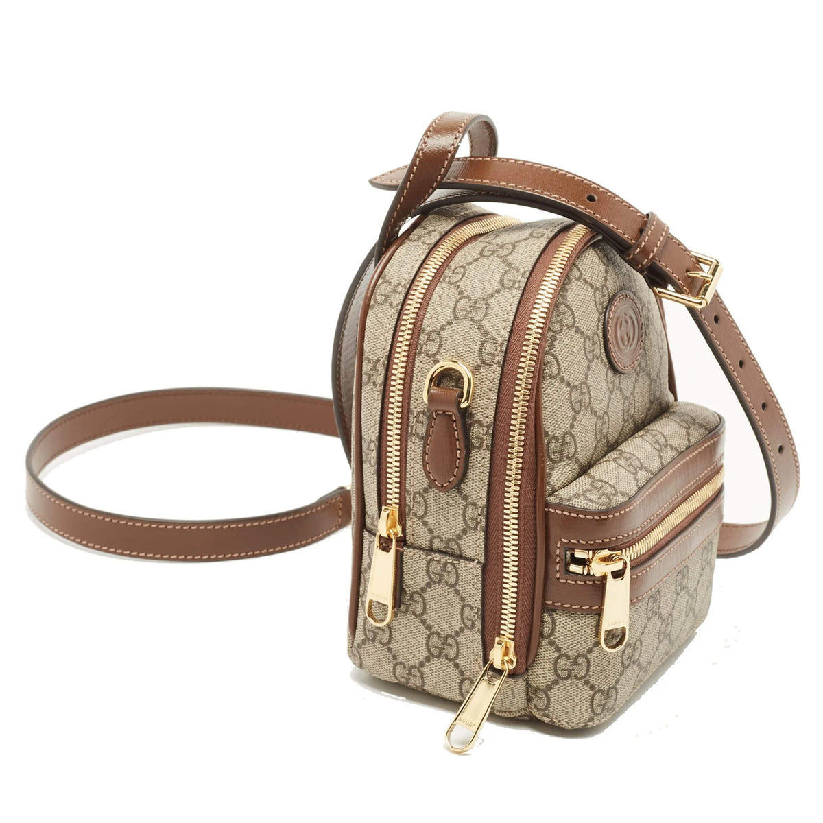 Gucci Beige Supreme Canvas Multi-Function Interlocking Shoulder Bag