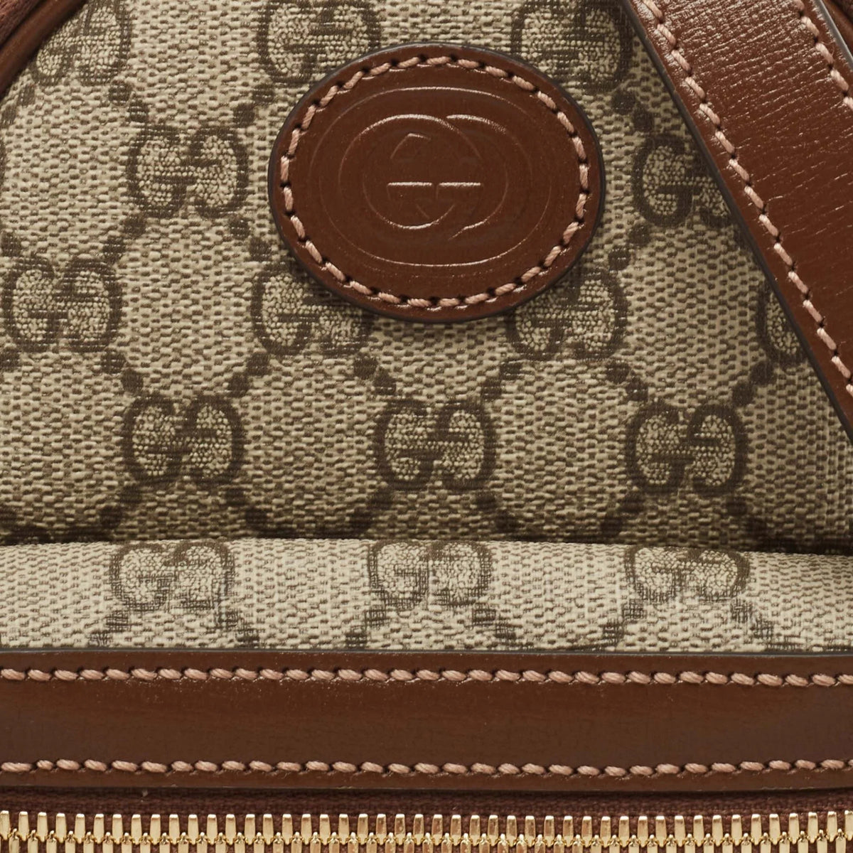 Gucci Beige Supreme Canvas Multi-Function Interlocking Shoulder Bag