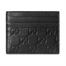 Gucci GG Emblem Card Holder Black Leather