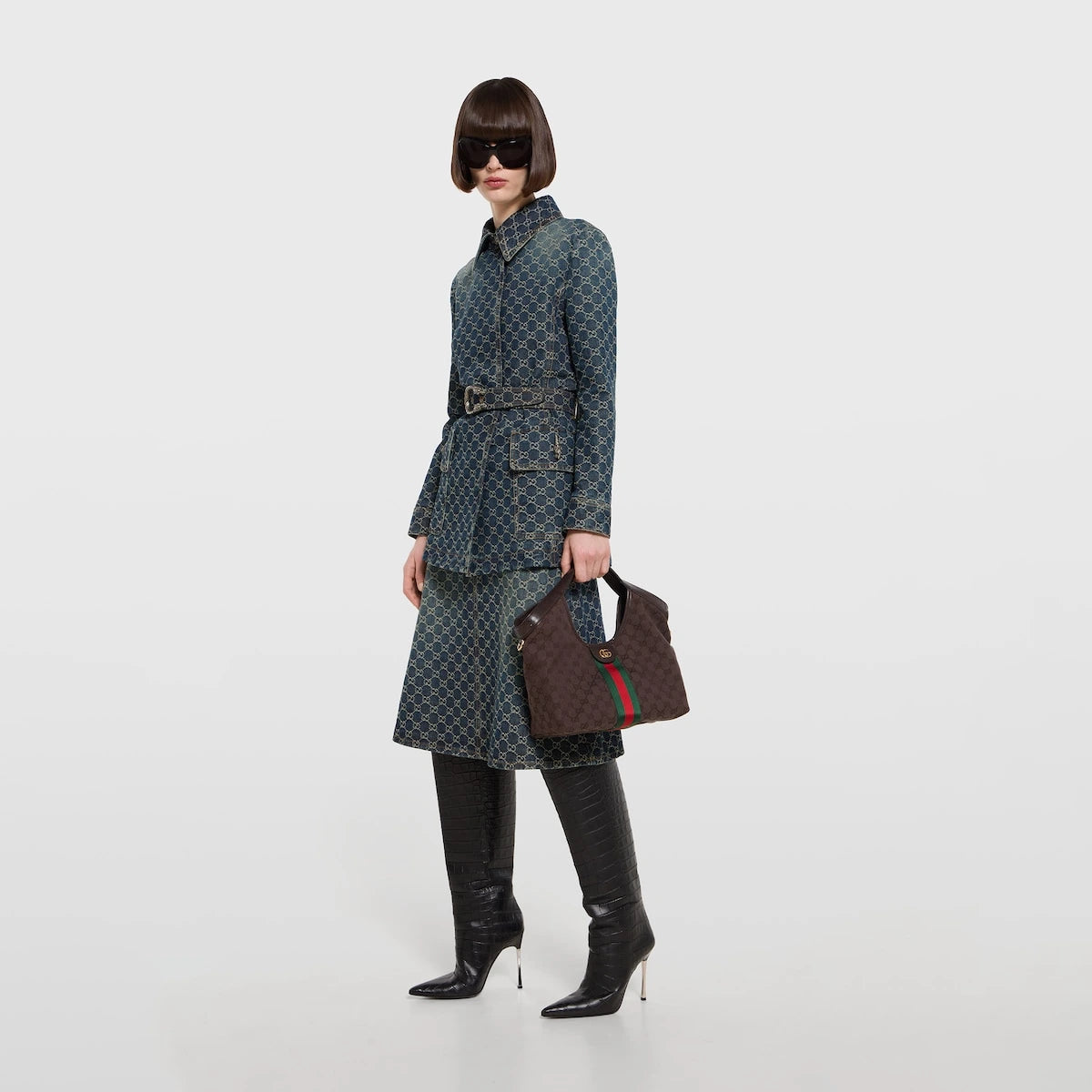 Gucci Giglio Small Tote Bag Brown