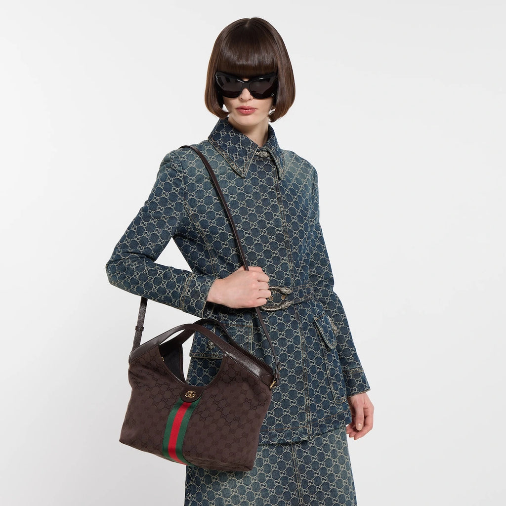 Gucci Giglio Small Tote Bag Brown