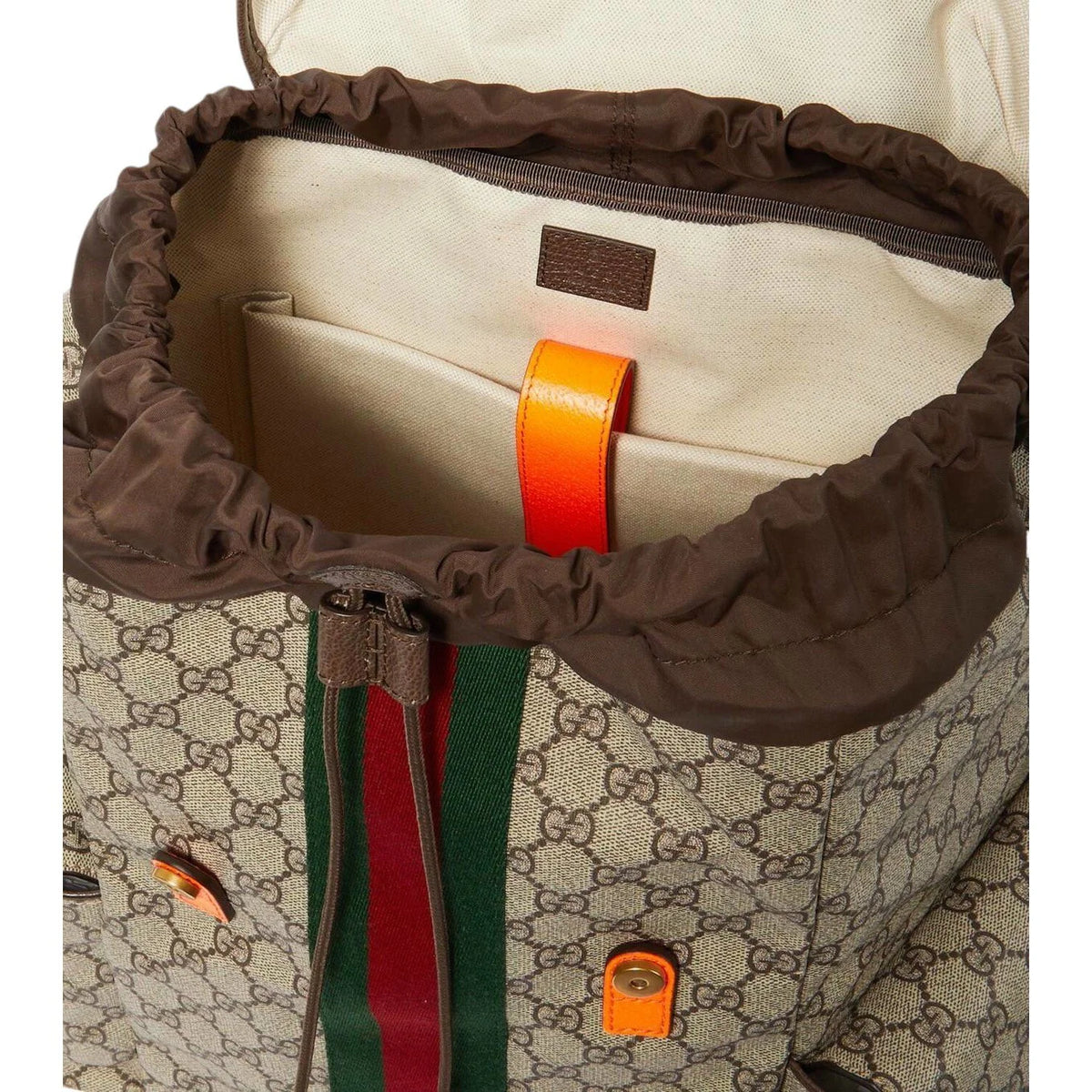 Gucci leather-trimmed backpack