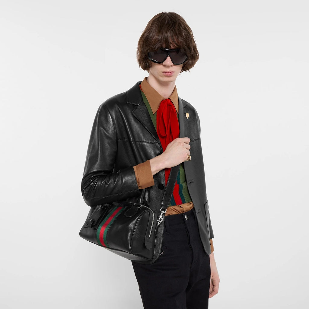 Gucci Web Trademark Small Duffle Bag Black