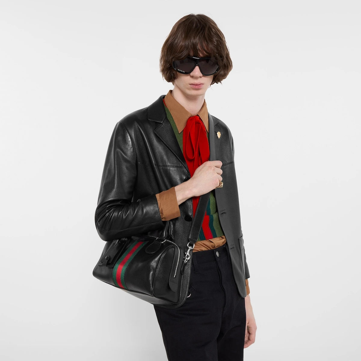 Gucci Web Trademark Small Duffle Bag Black