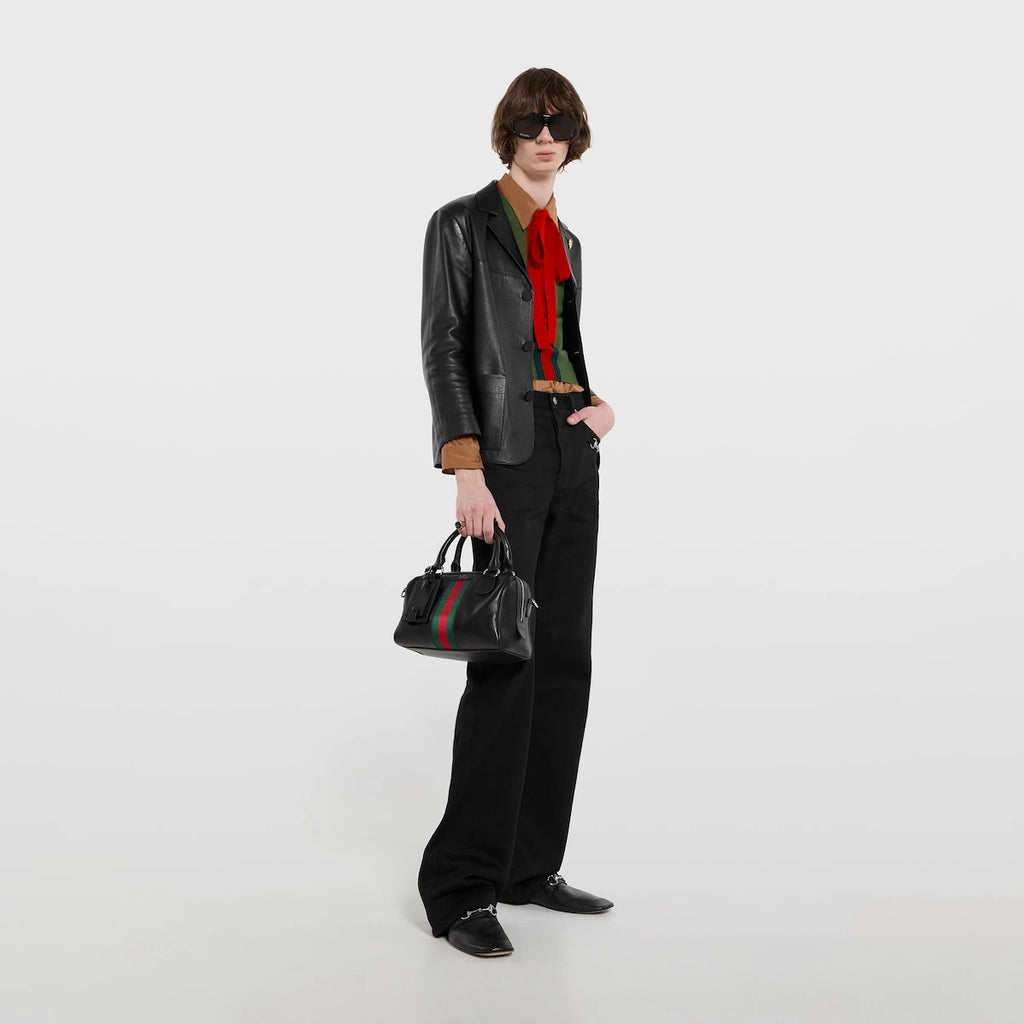 Gucci Web Trademark Small Duffle Bag Black