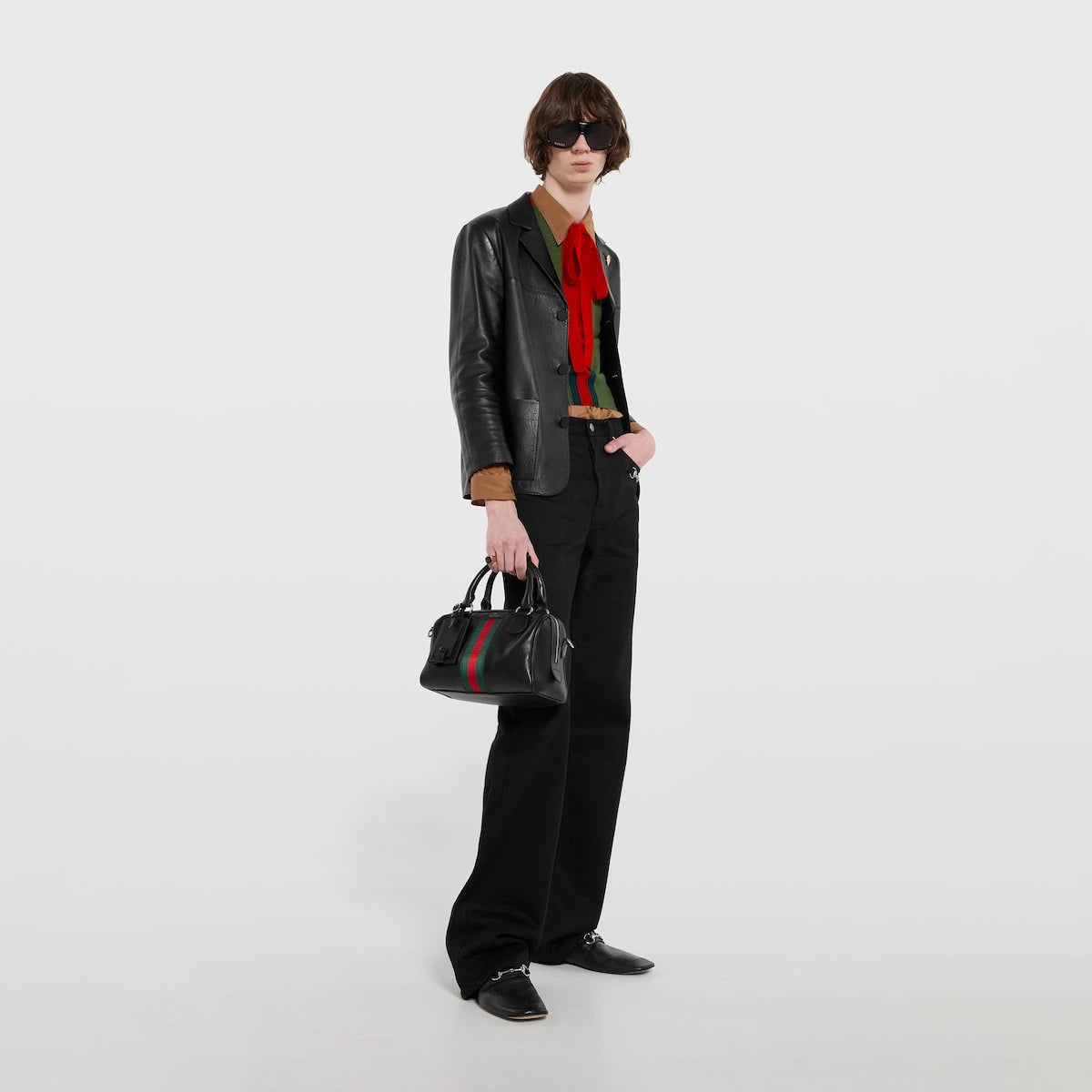 Gucci Web Trademark Small Duffle Bag Black