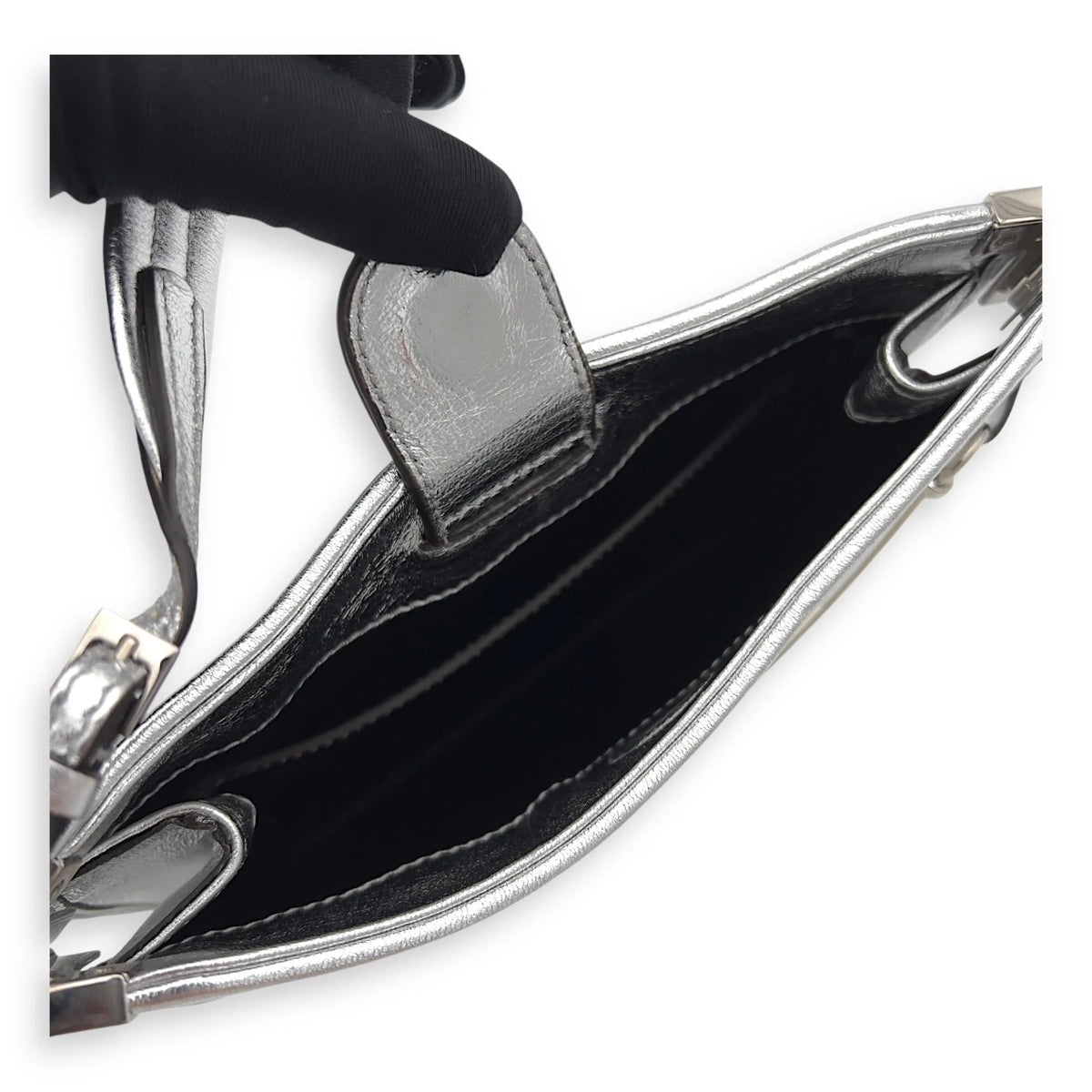 Gucci Slim Small Silver Shoulder Bag in Calfskin