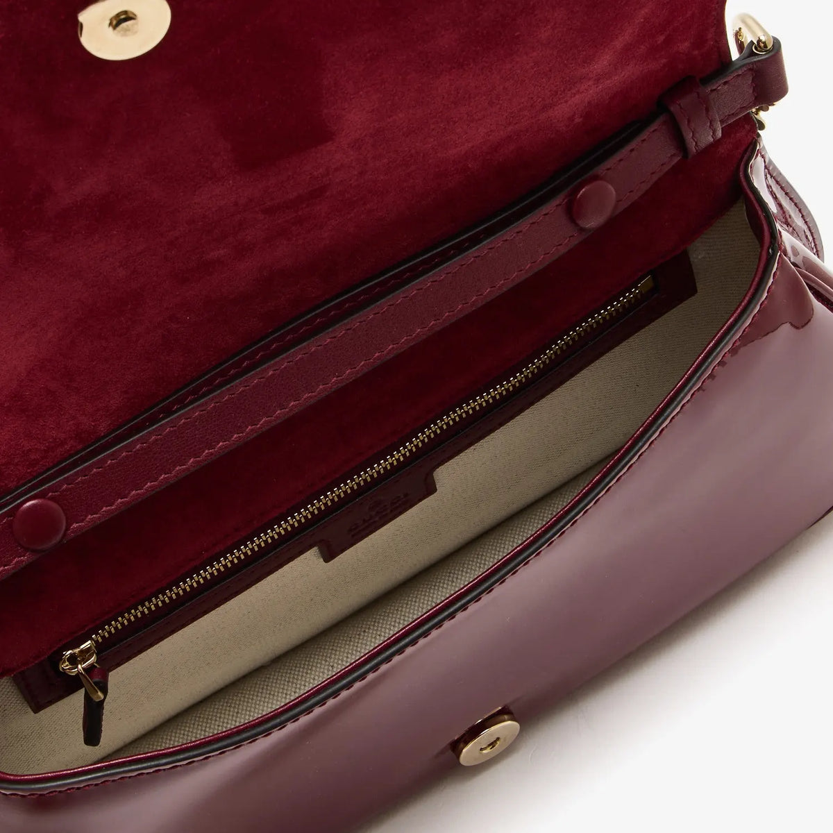 Gucci Blondie Patent Leather Shoulder Bag Burgundy Large