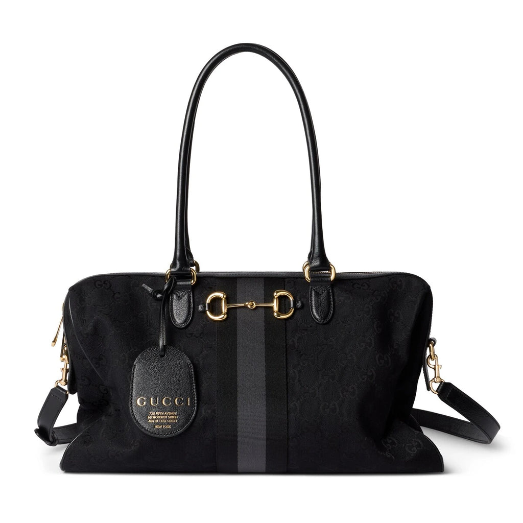 Gucci Borsetto Large Boston Bag Black
