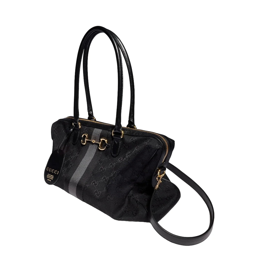 Gucci Borsetto Large Boston Bag Black