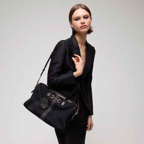 Gucci Borsetto Large Boston Bag Black