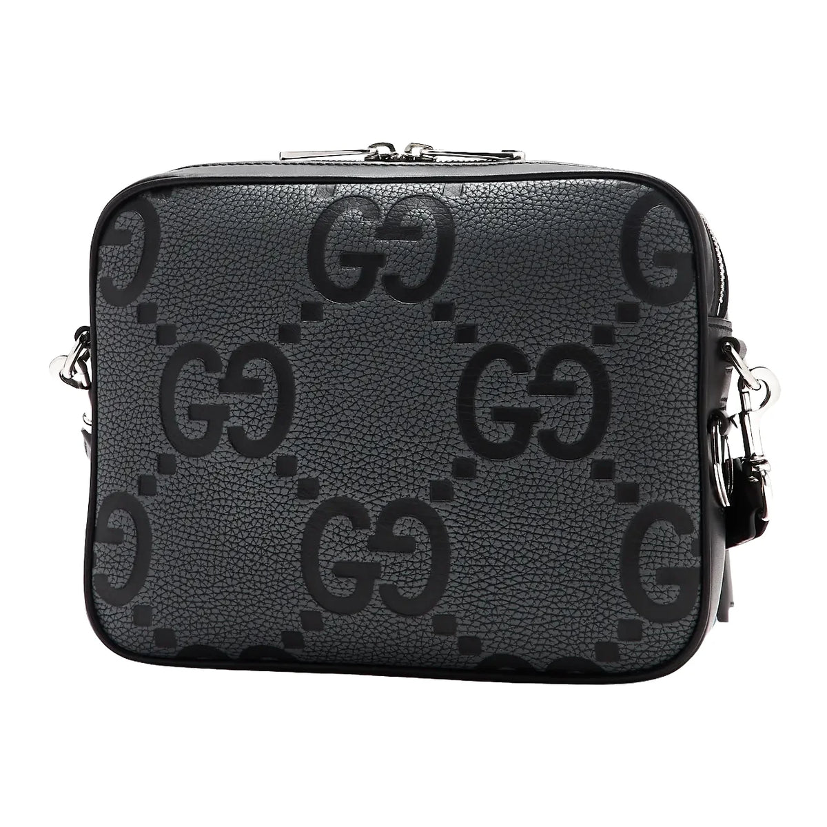 Gucci Jumbo GG Front Pocket Crossbody Bag Grey