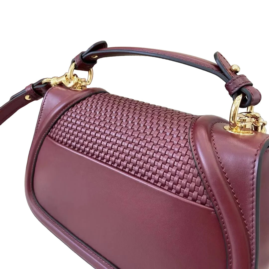 Gucci Blondie Woven Mini Shoulder Bag Burgundy