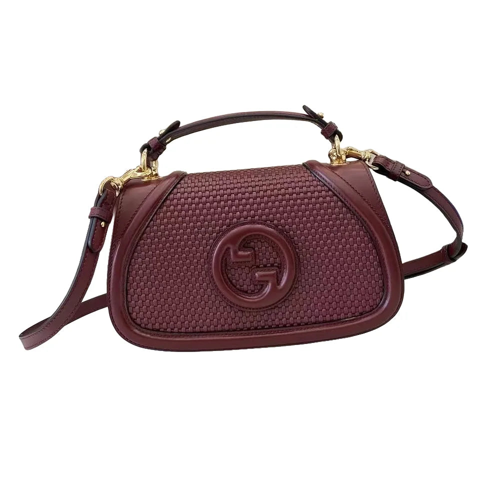 Gucci Blondie Woven Mini Shoulder Bag Burgundy