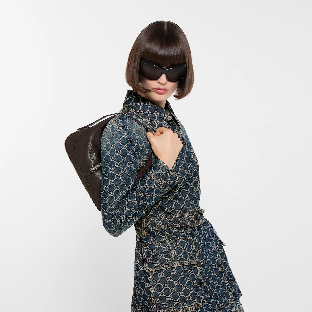 Gucci Jackie Slim Medium Shoulder Bag Brown