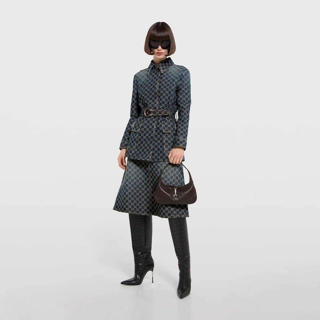 Gucci Jackie Slim Medium Shoulder Bag Brown