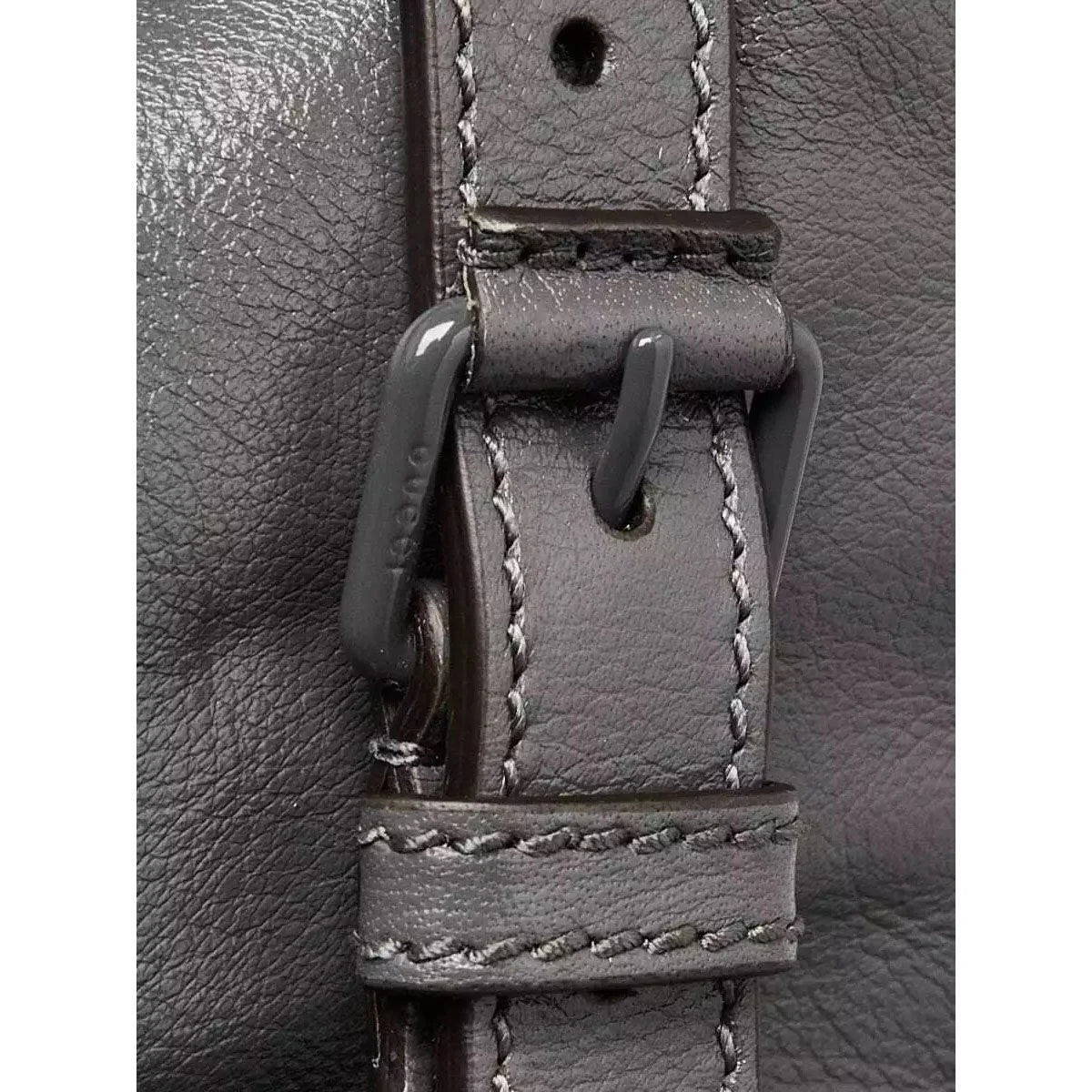 Gucci Grey Leather Tonal Double G Backpack Bag