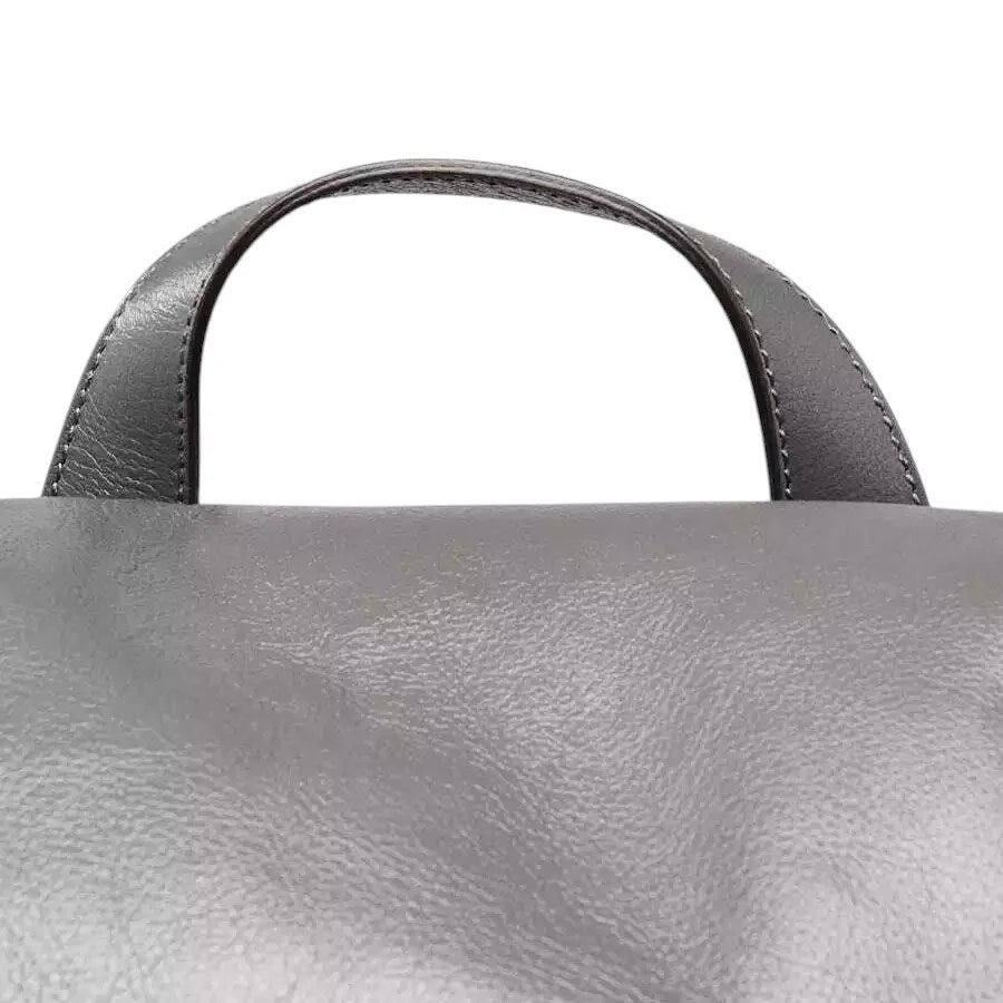 Gucci Grey Leather Tonal Double G Backpack Bag