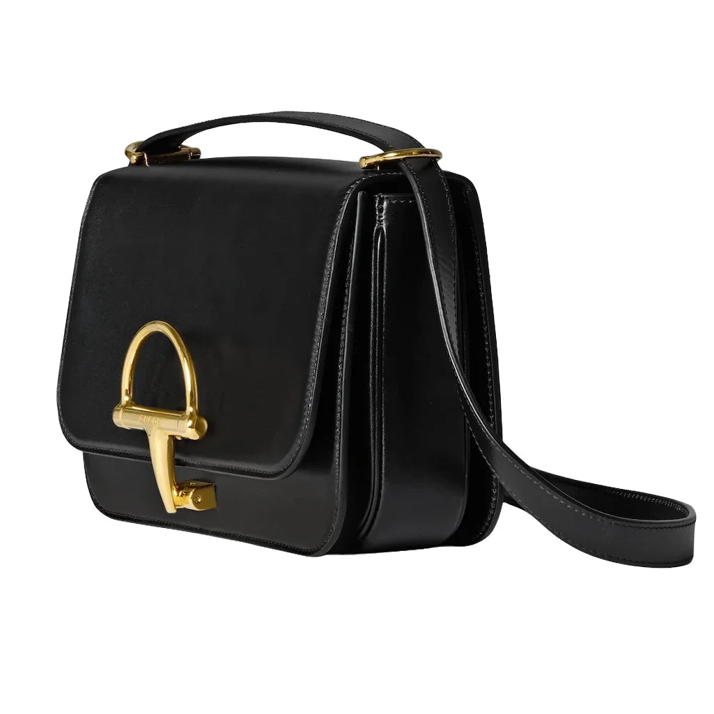 Gucci Horsebit Shoulder Bag Black