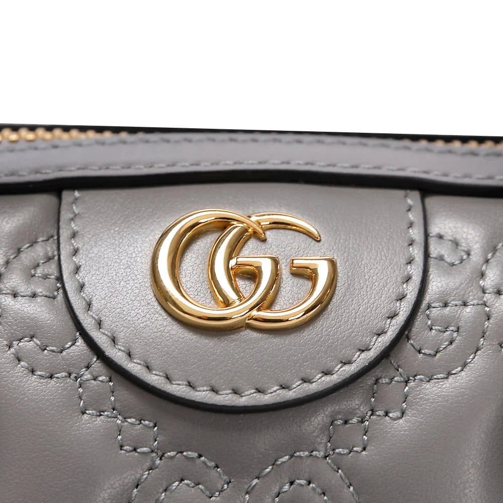 Gucci Grey Stitched Leather Matelassè Mini Bag