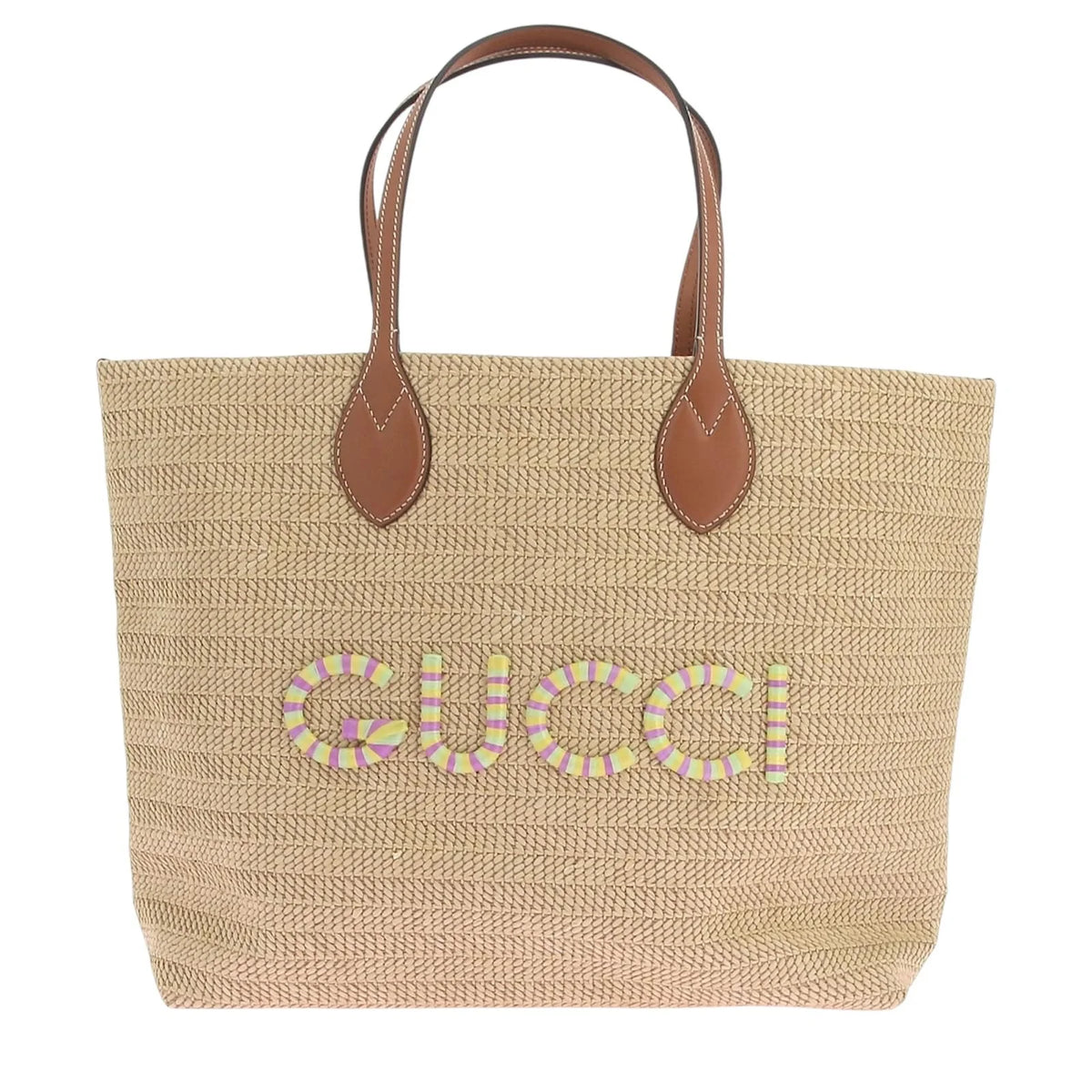 Gucci Small straw-effect tote