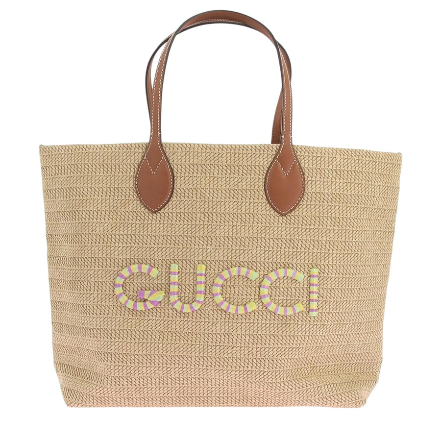 Gucci Small straw-effect tote