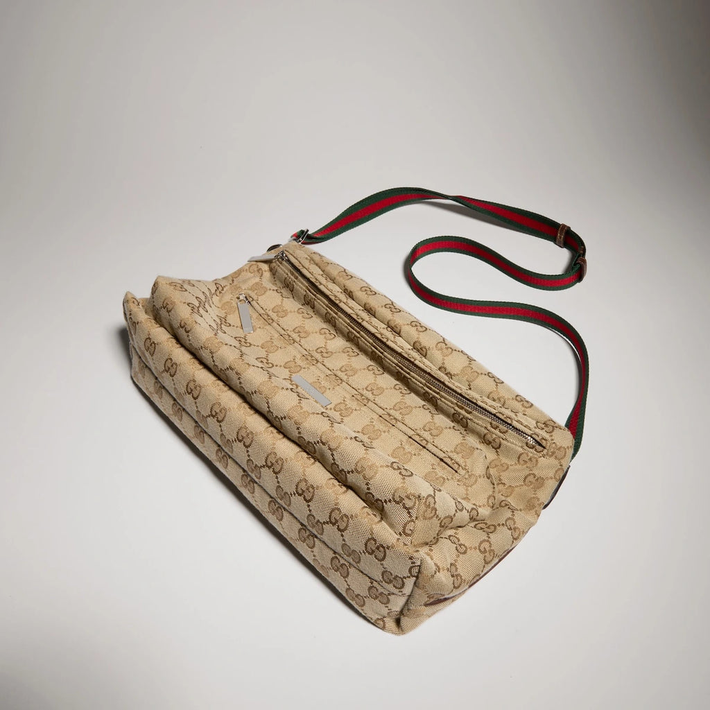 Gucci Tag Medium Crossbody Bag Beige