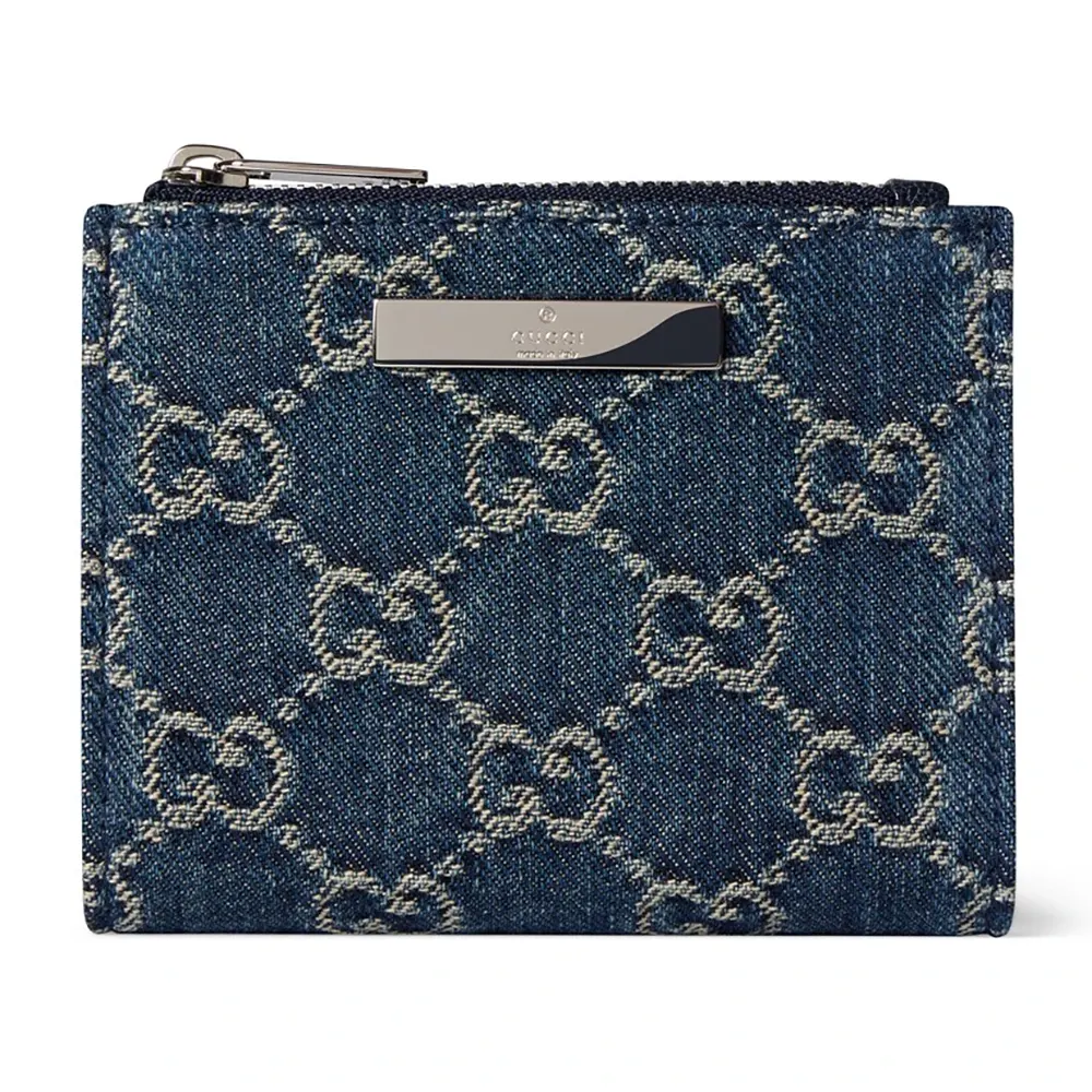 Gucci Plaque Small Wallet Blue