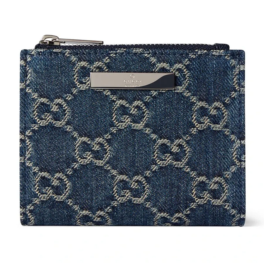 Gucci Plaque Small Wallet Blue