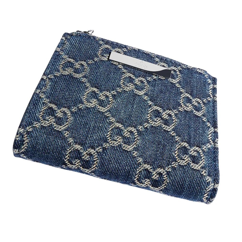Gucci Plaque Small Wallet Blue