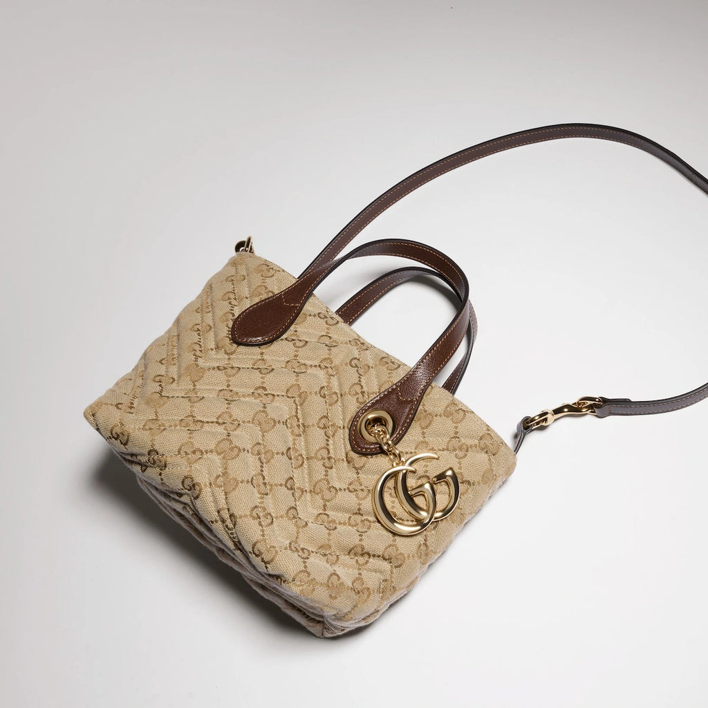 Gucci GG Marmont Small Tote Bag Beige