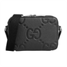 Gucci Jumbo GG Leather Small Crossbody Bag Black