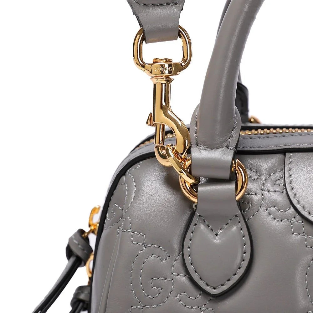 Gucci Grey Stitched Leather Matelassè Mini Bag