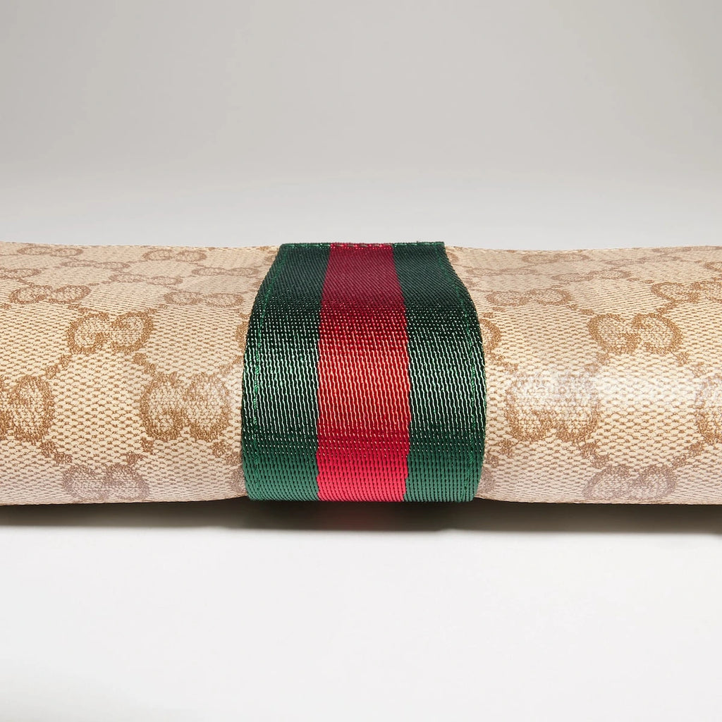 Gucci Web Continental Wallet Beige