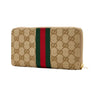 Gucci Horsebit Web Zip Around Wallet Beige/Ebony GG Canvas