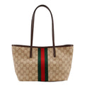 Gucci Tribeca Small Tote Bag Beige Ebony GG Canvas
