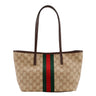 Gucci Tribeca Small Tote Bag Beige Ebony GG Canvas