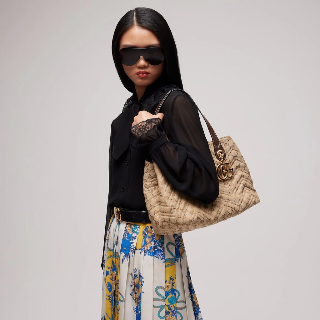 Gucci GG Marmont Medium Tote Bag Beige