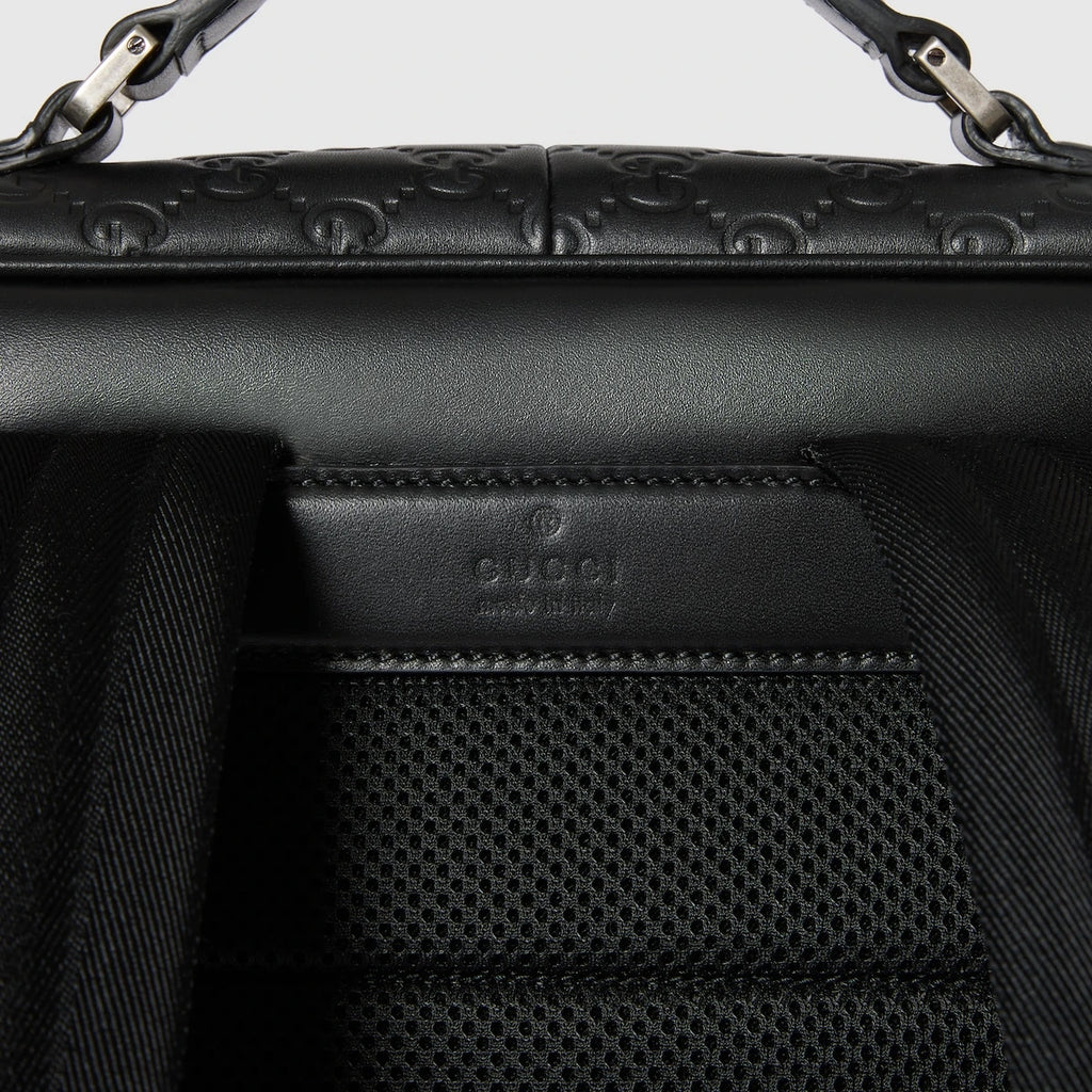 Gucci GG Emblem Medium Backpack Black