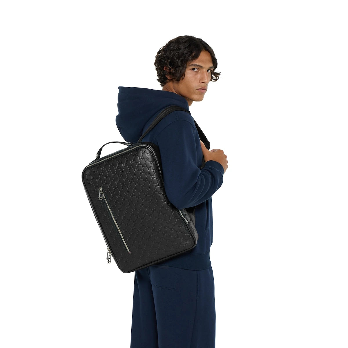 Gucci GG Emblem Medium Backpack Black